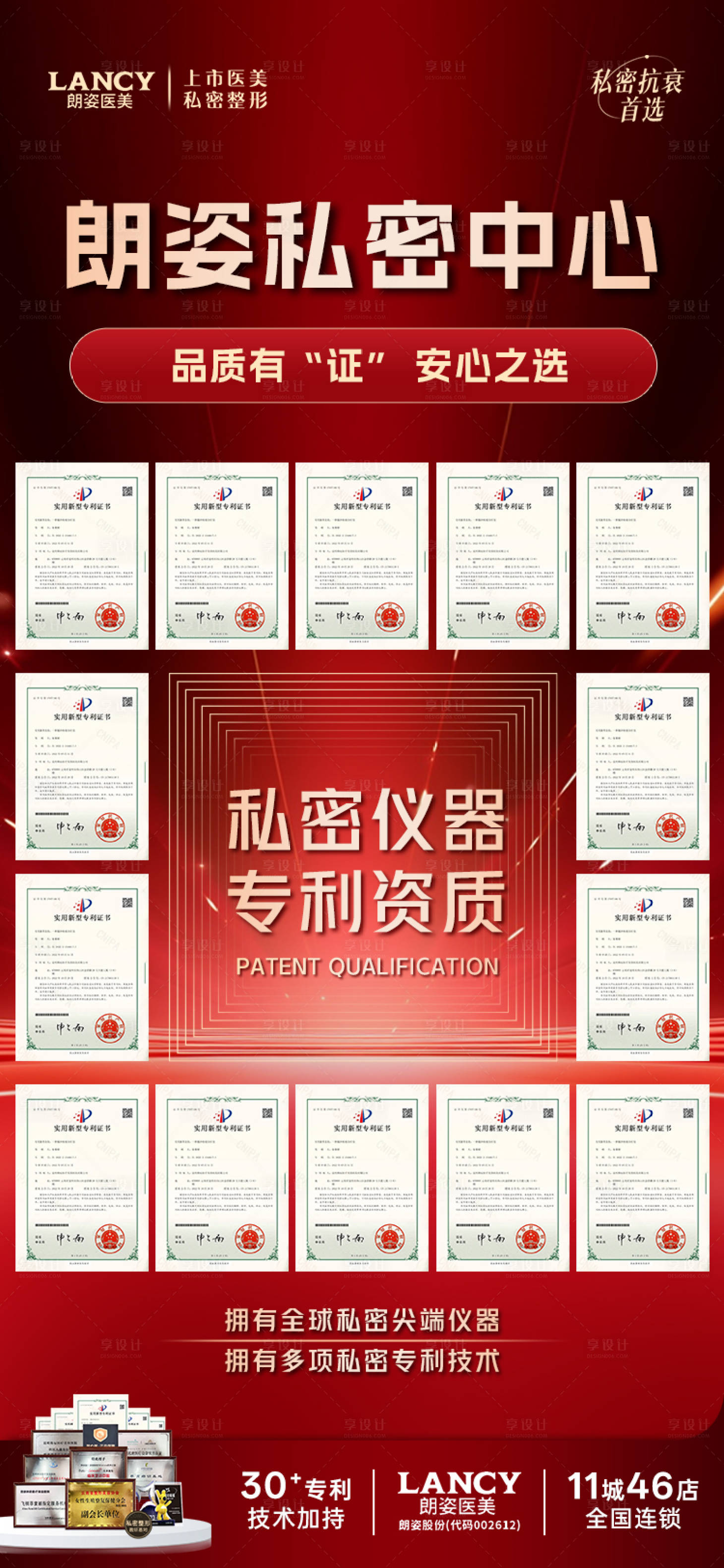 源文件下载【享设计】搜索编号：99840032265636707【医美私密红色专利活动海报】