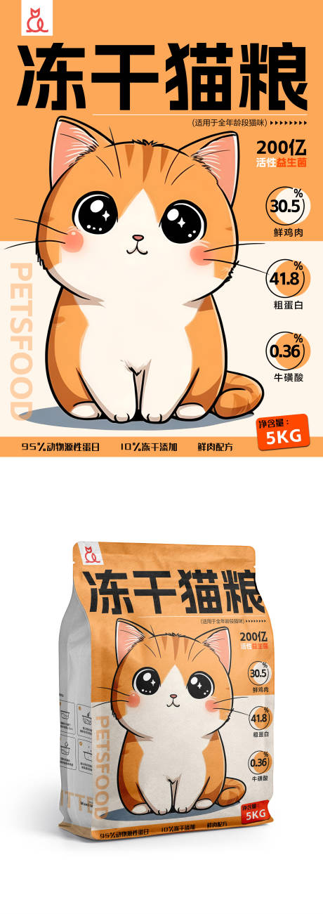源文件下载【享设计】搜索编号：76670031700927941【宠物猫粮包装设计】