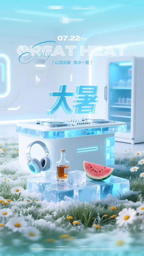源文件下载【大暑节气海报】编号：25410032141145486