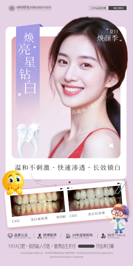 源文件下載【口腔美白人物案例海報】編號：97070032099285593