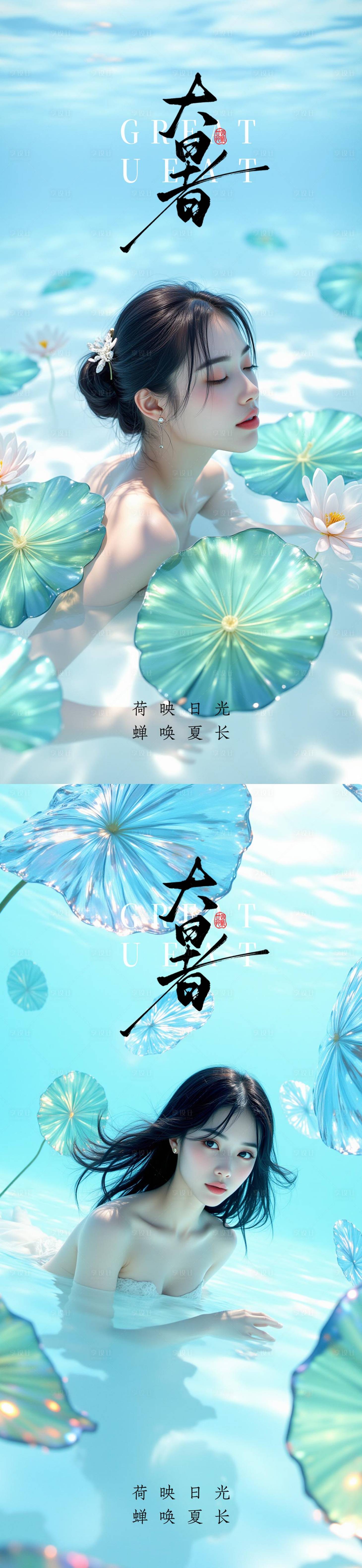 源文件下载【享设计】搜索编号：46880031987053279【大暑节气系列海报】
