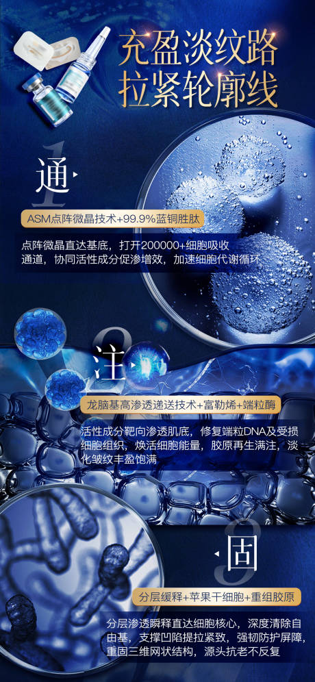 源文件下载【蓝铜冻干粉功效海报】编号：34020032044338921