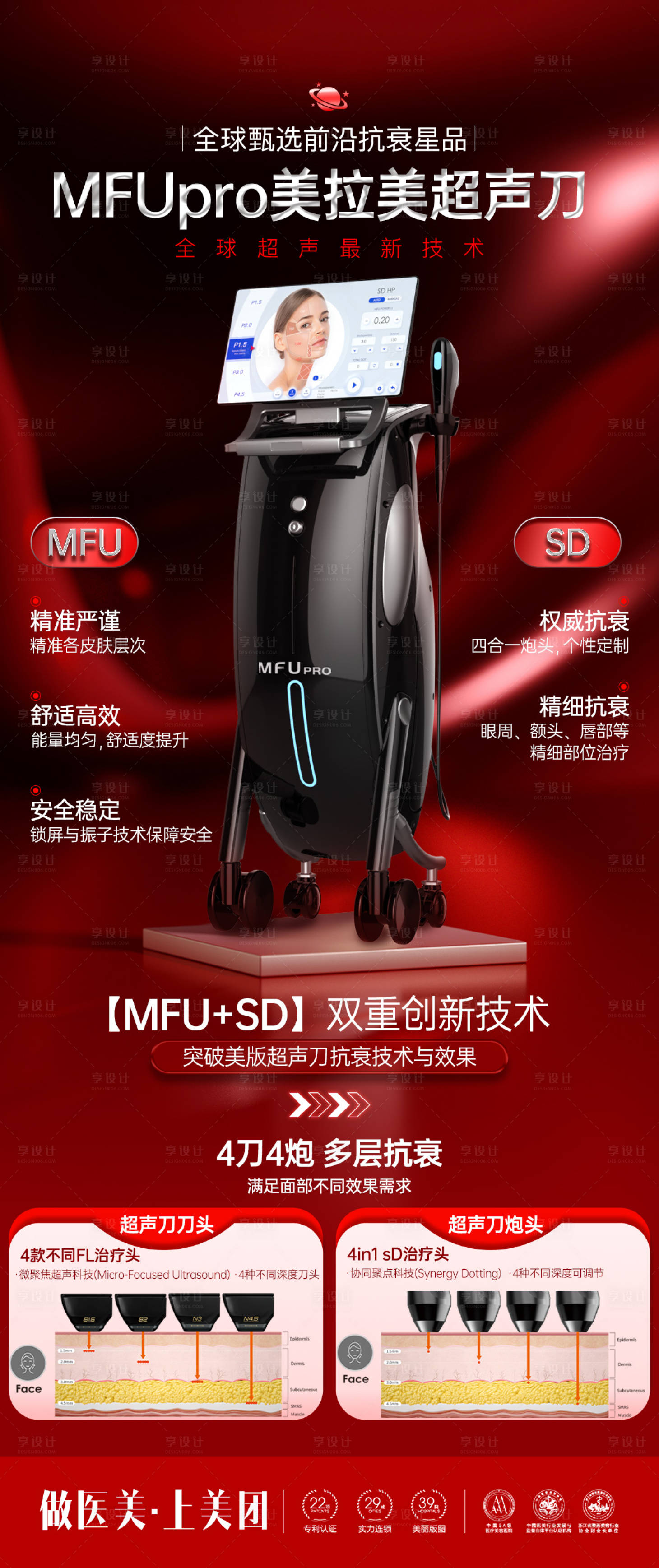 源文件下载【享设计】搜索编号：75840032004195626【美拉美超声刀抗衰海报】
