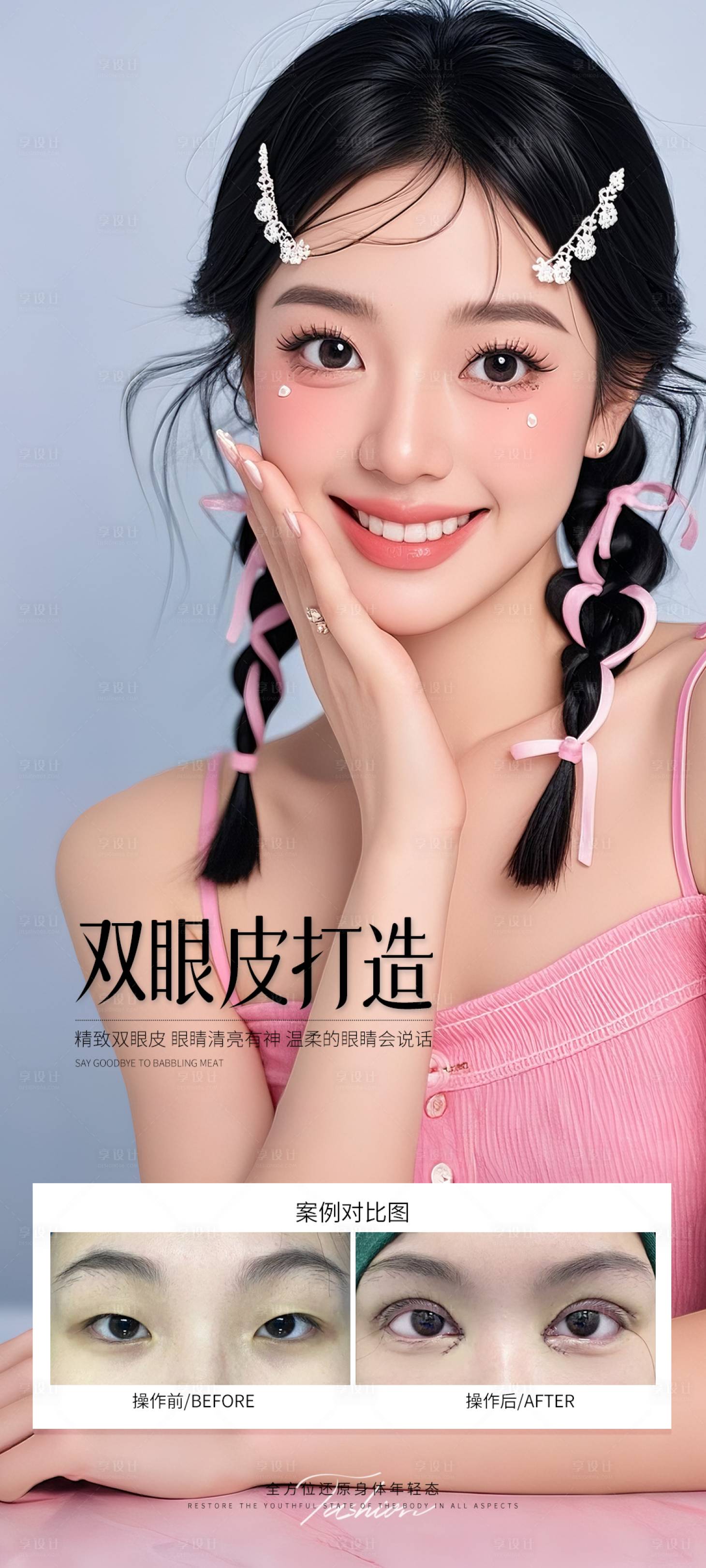 源文件下載【享設(shè)計(jì)】搜索編號(hào)：69720032057472982【醫(yī)美雙眼皮打造案例海報(bào)】