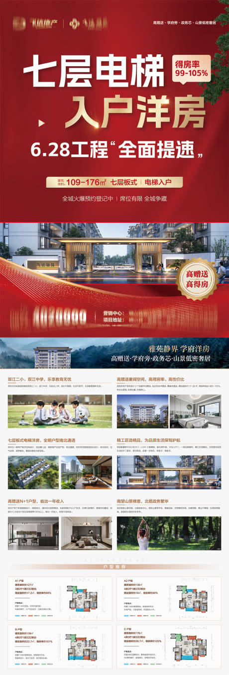 源文件下载【地产电梯洋房DM宣传单页】编号：58370031927219909