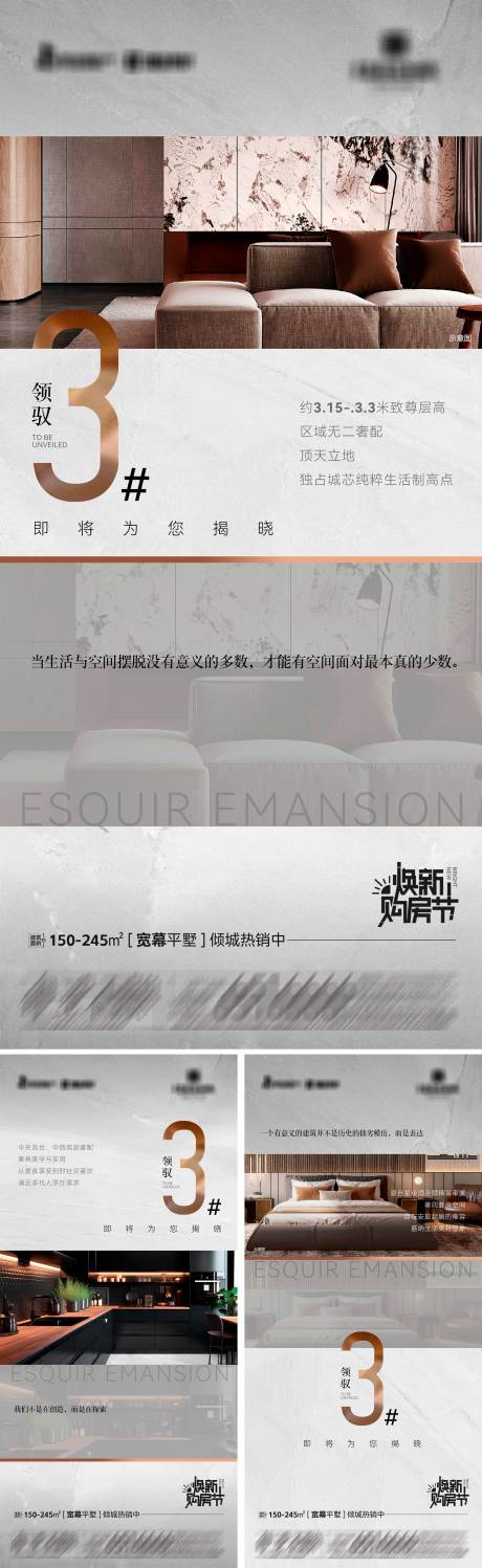 地产宽幕平墅价值点系列海报9