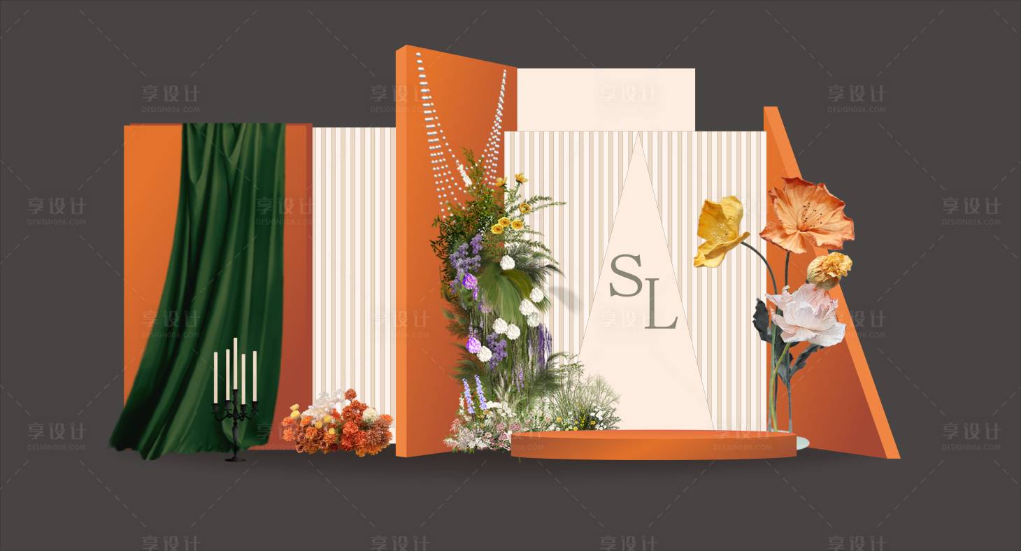 源文件下载【享设计】搜索编号：60770031827105183【橙色婚礼】