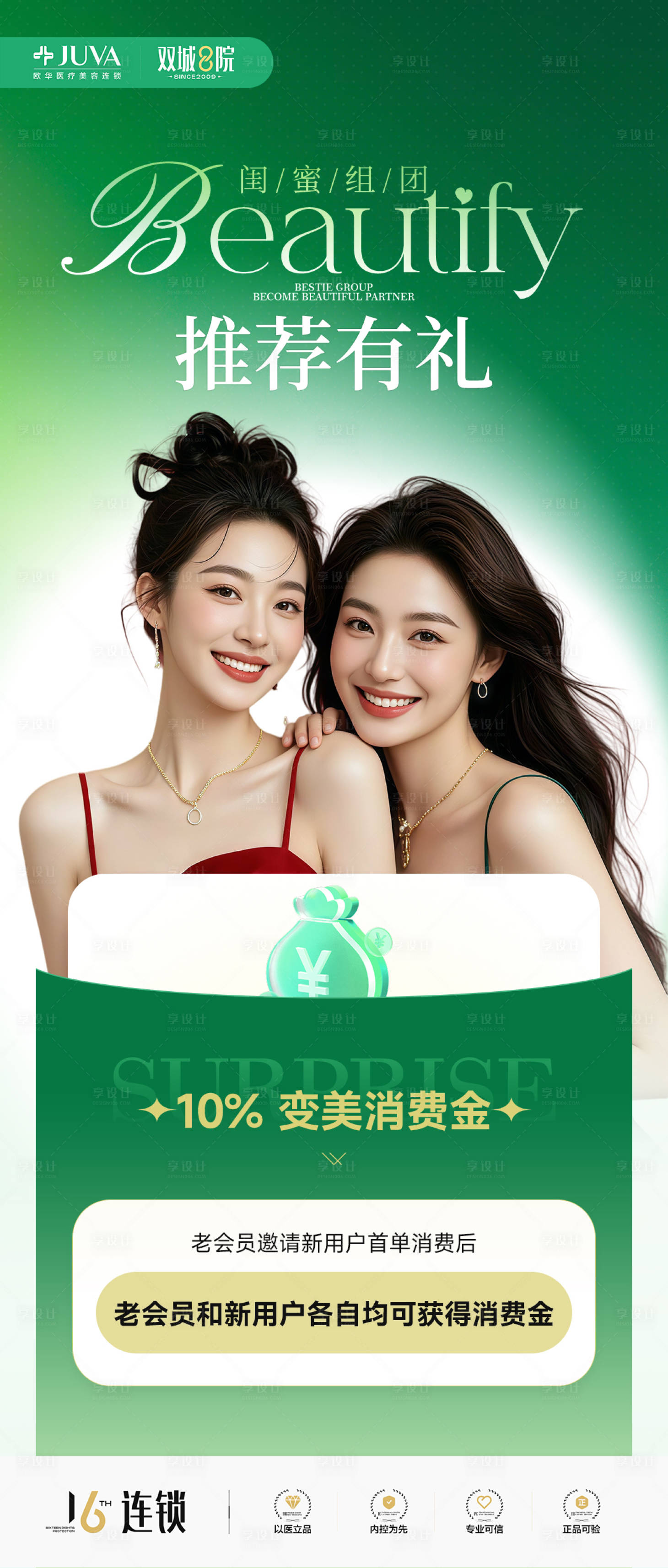 源文件下载【享设计】搜索编号：94080032033633101【推荐有礼医美海报】