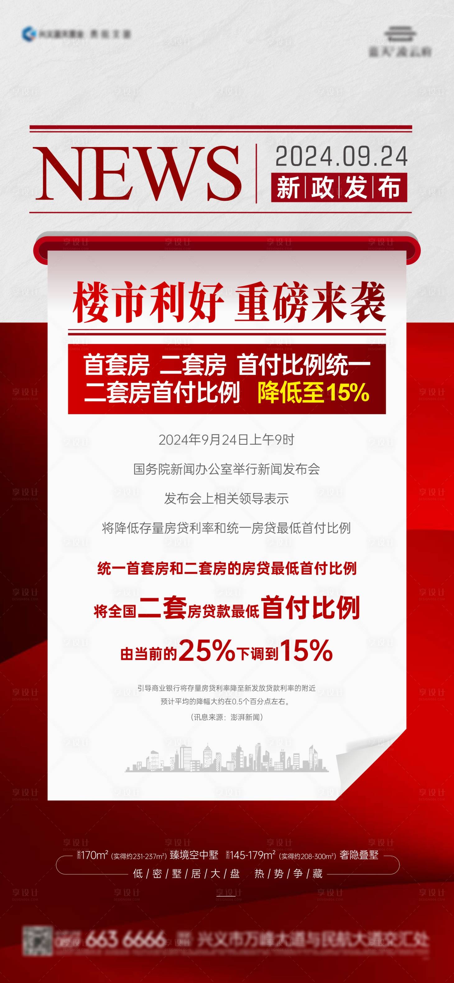 源文件下載【享設計】搜索編號：82700031994609187【地產政策利好海報】