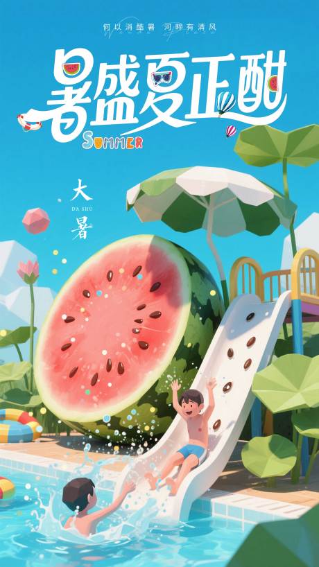 源文件下载【大暑海报设计】编号：56470031988076972