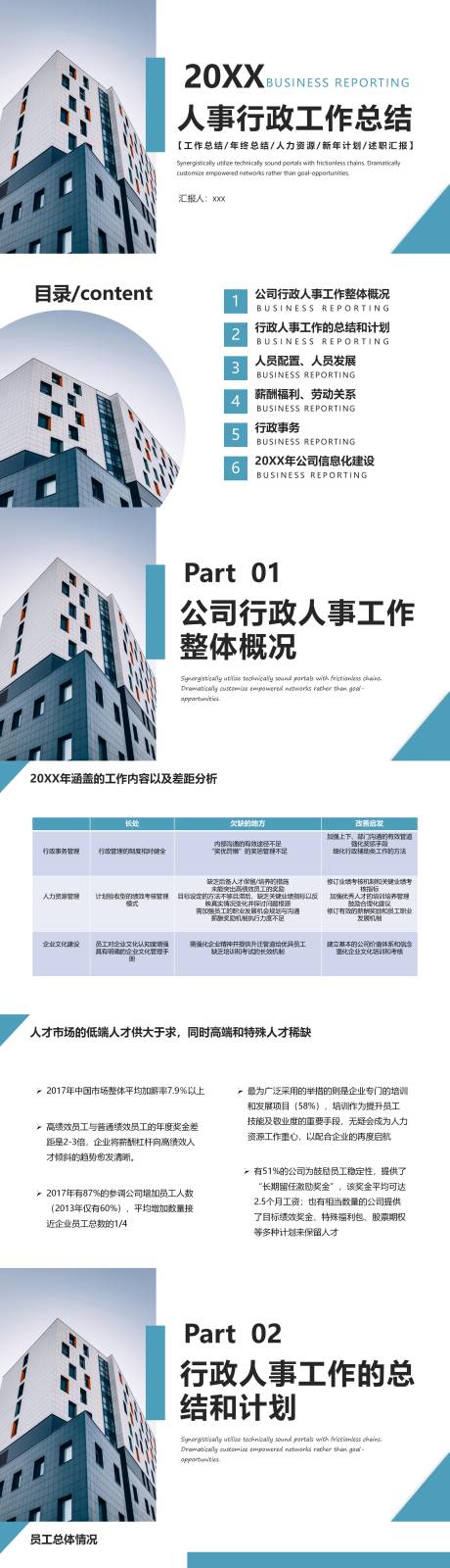 源文件下载【享设计】搜索编号：48870031737677420【人事行政工作总结PPT】