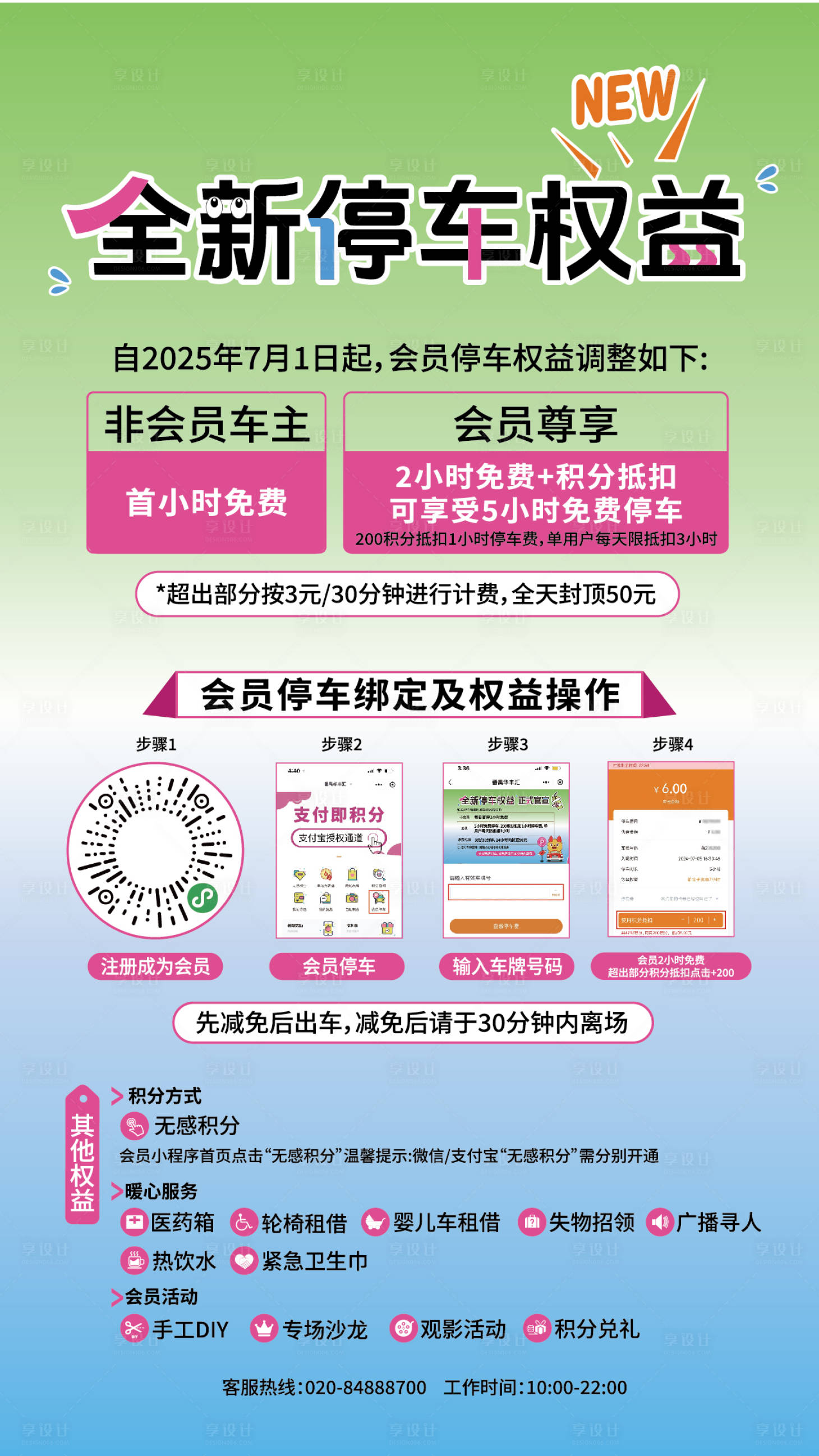 源文件下載【享設(shè)計】搜索編號：89740031903415933【會員停車權(quán)益宣傳海報】
