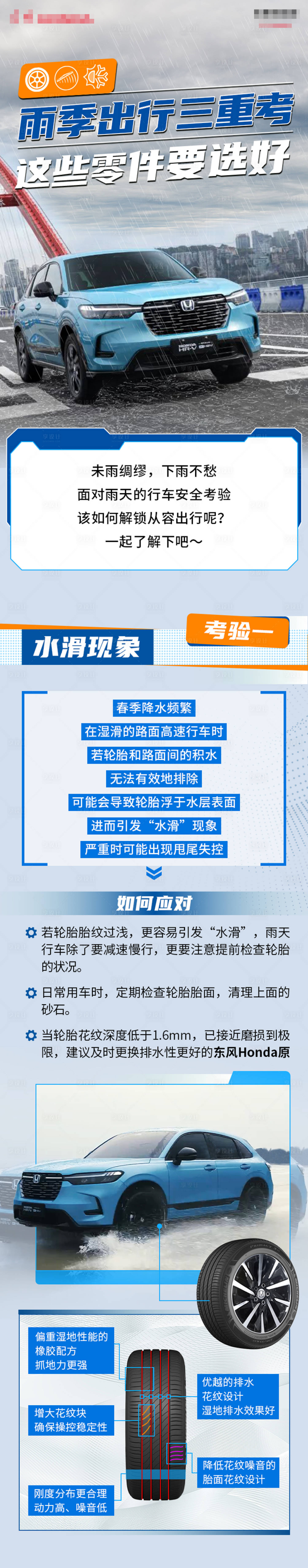 源文件下载【享设计】搜索编号：14130032184177500【雨天出行汽车零件养护海报长图】