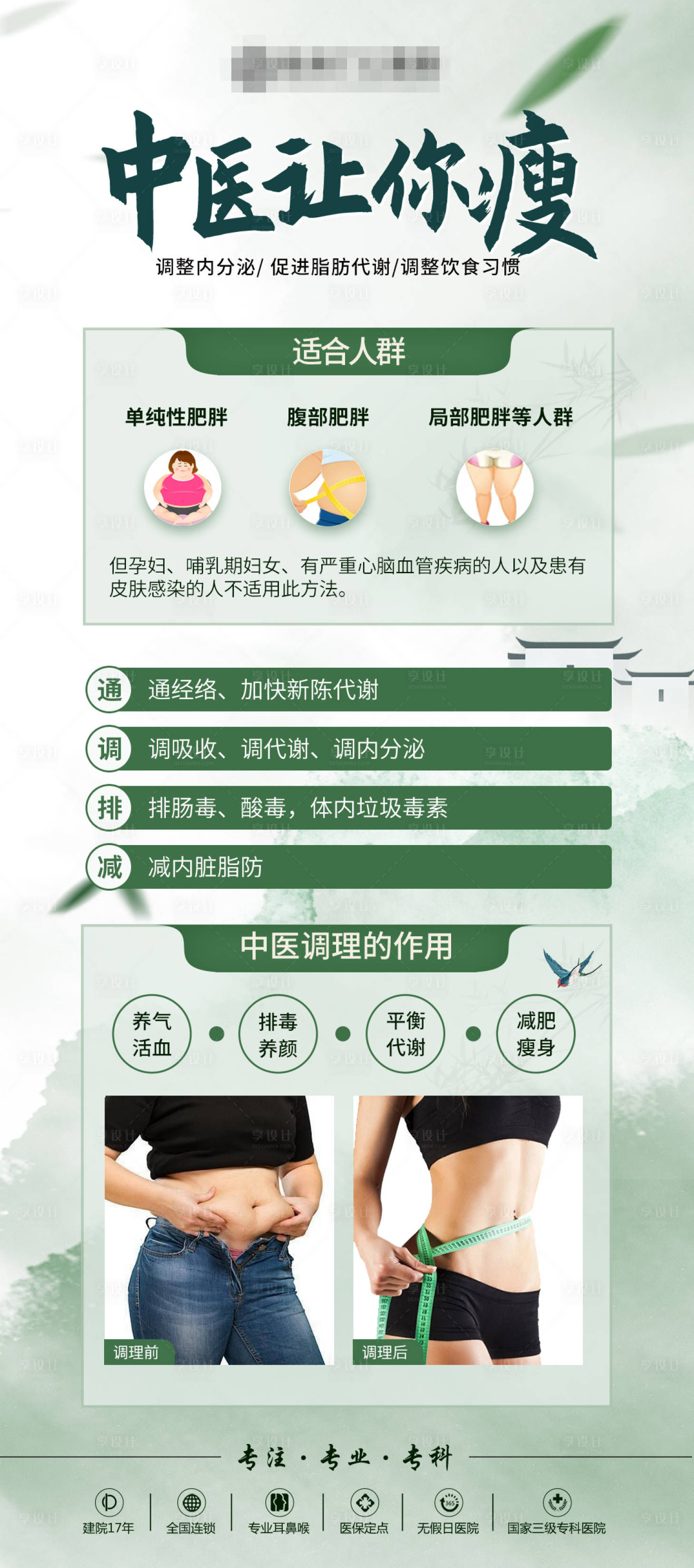 源文件下载【享设计】搜索编号：45470031812241299【中国风中医让你瘦减肥海报】