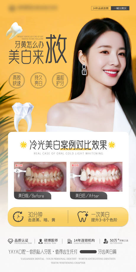 源文件下载【口腔牙齿美白案例对比海报】编号：10150031958853862