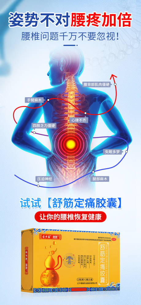 源文件下载【风湿骨病腰腿疼痛药品海报】编号：47940031949335801