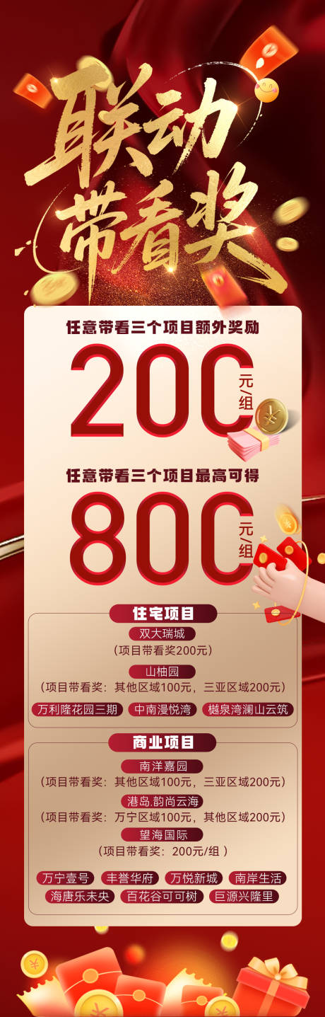 源文件下載【享設計】搜索編號：44280032001281463【聯(lián)動帶看獎海報】
