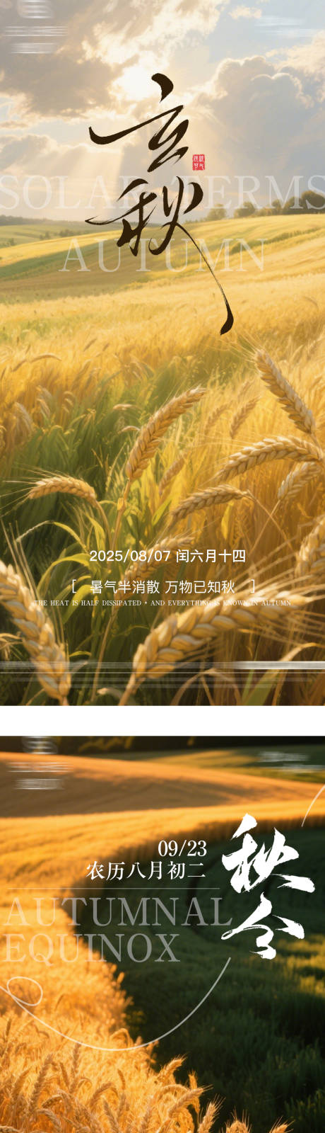 源文件下载【享设计】搜索编号：51700032031495813【立秋秋分秋天节气海报】