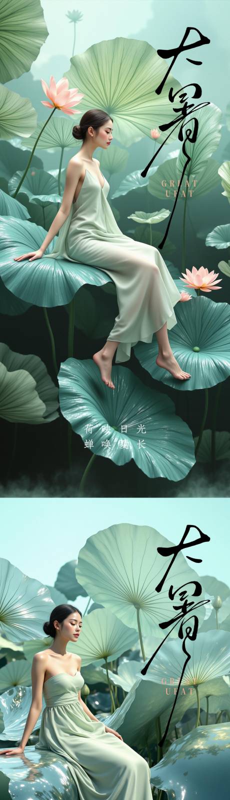 源文件下載【大暑小暑處暑節(jié)氣節(jié)日海報(bào)】編號(hào)：70100031965846467