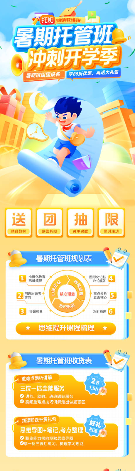 源文件下载【暑期托管班冲刺开学季海报】编号：15650032054295275