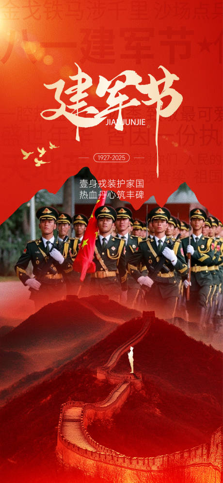 源文件下载【建军节海报】编号：81140031717345511