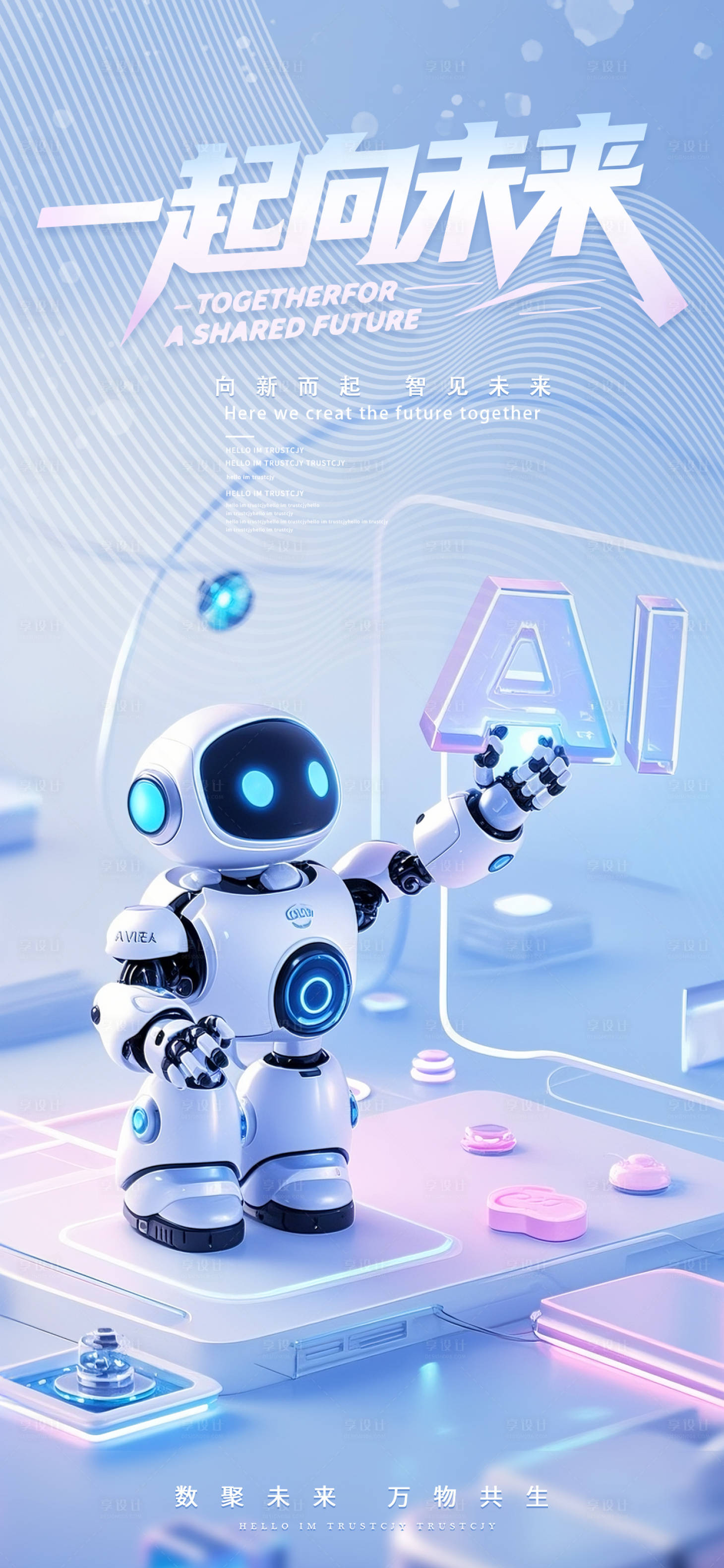 源文件下载【享设计】搜索编号：96240031951218483【AI未来机器人科技海报】
