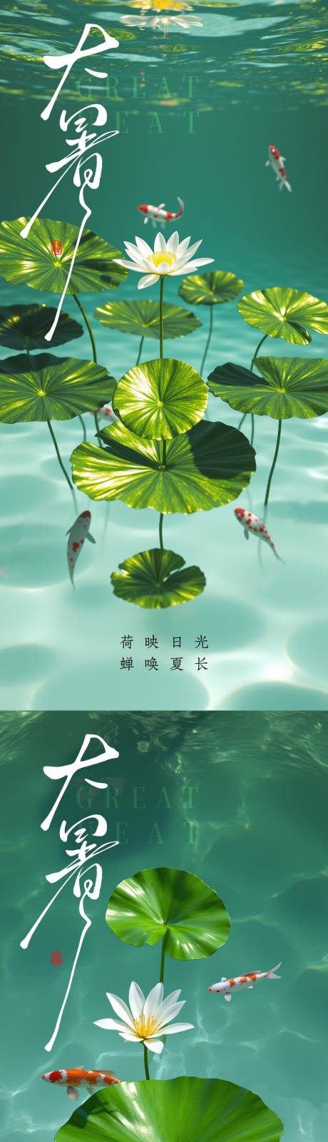 源文件下载【享设计】搜索编号：91630031997743779【大暑节气系列海报】