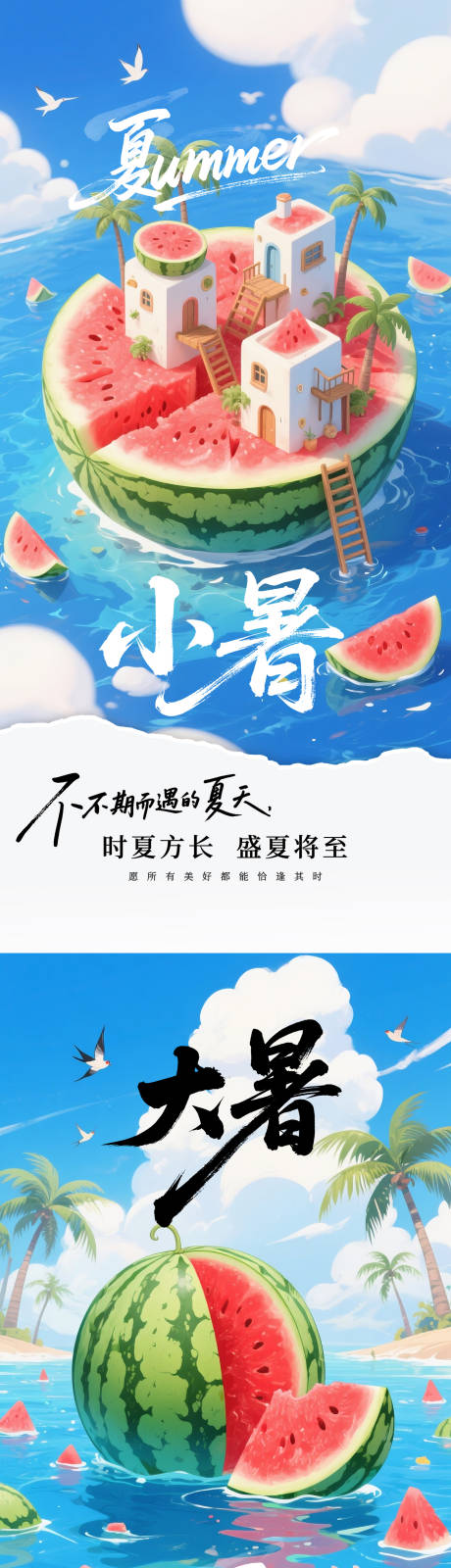 源文件下载【小暑节气系列海报】编号：96170031788818920