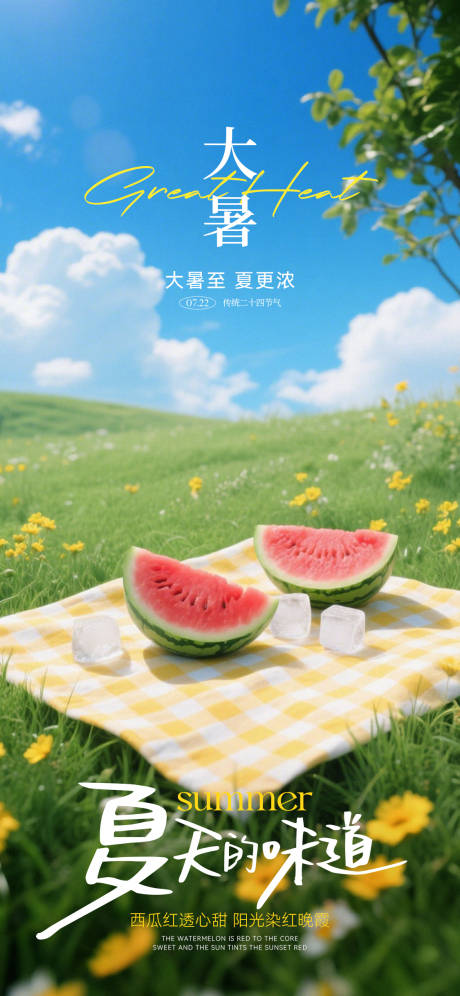 源文件下载【大暑节气海报】编号：36160032030831697