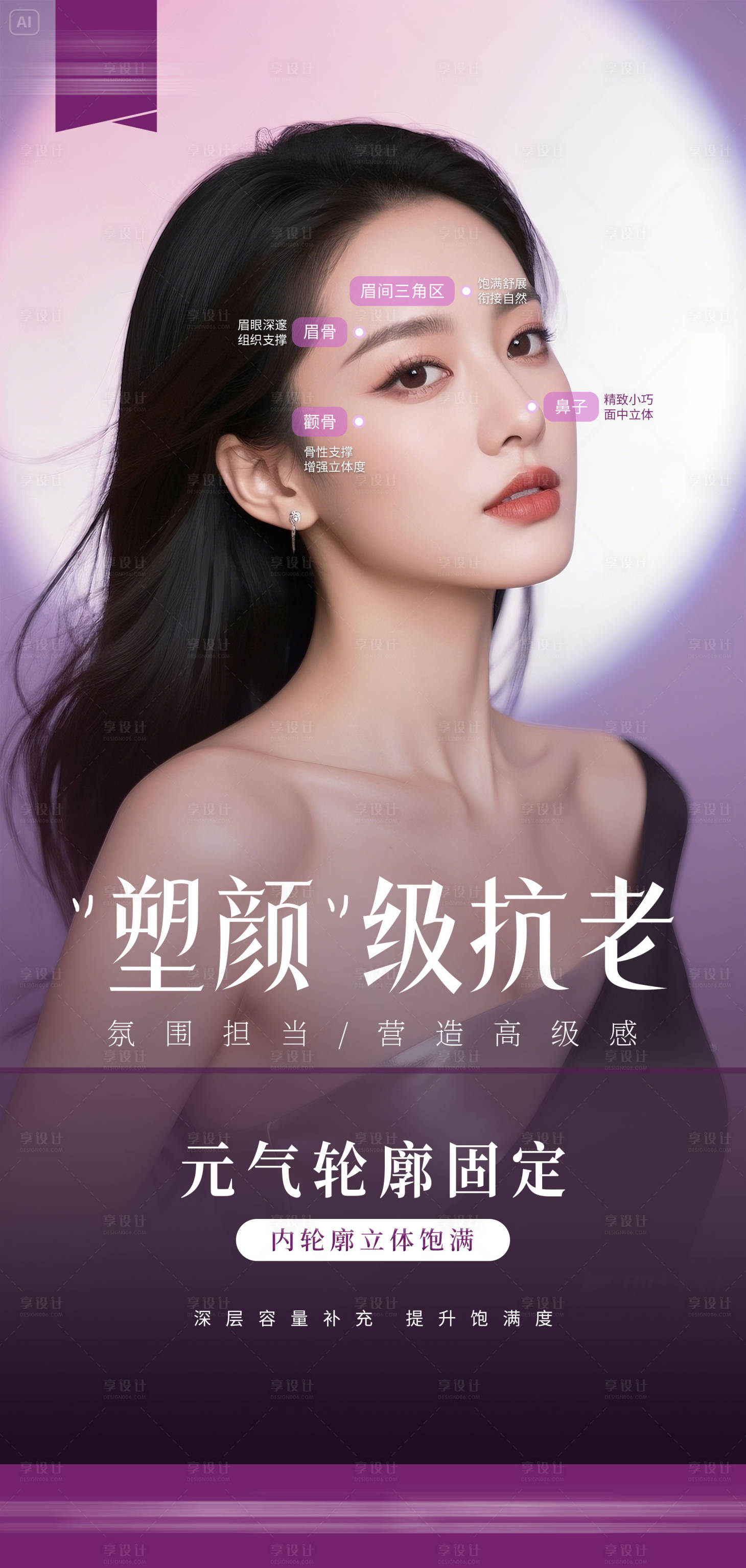 源文件下载【享设计】搜索编号：54960031787517053【医美轮廓固定海报】