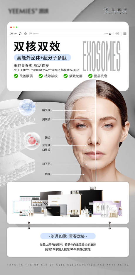 源文件下载【享设计】搜索编号：89780032223856326【外泌体抗衰对比图海报】