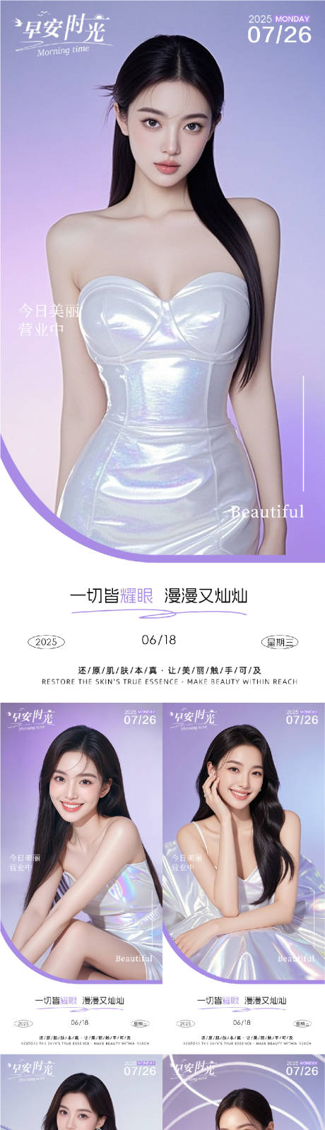 源文件下載【享設(shè)計(jì)】搜索編號(hào)：41060031902373995【醫(yī)美早安人物系列海報(bào)】