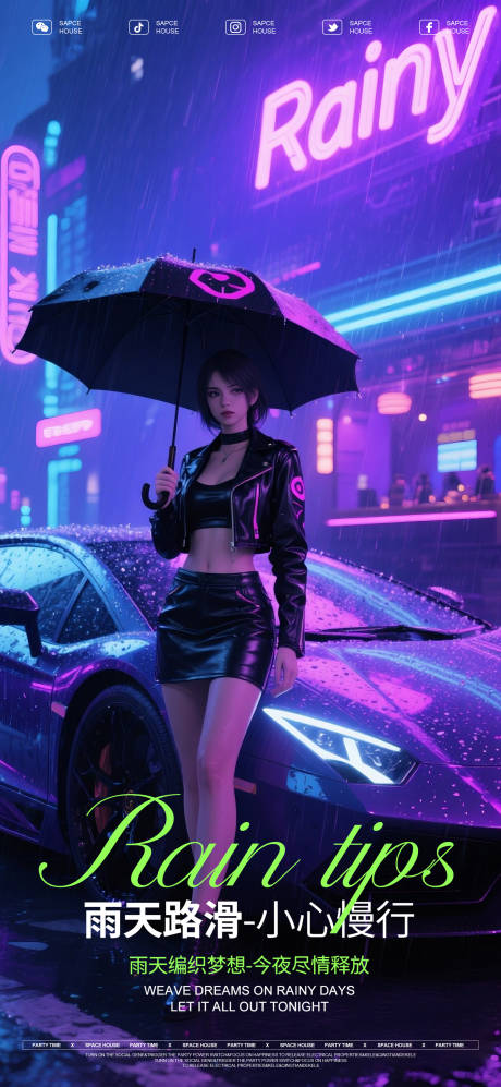 源文件下载【雨天温馨提示海报】编号：72700031741961304