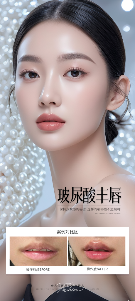 源文件下載【享設計】搜索編號：19390032181793776【玻尿酸豐唇案例海報】