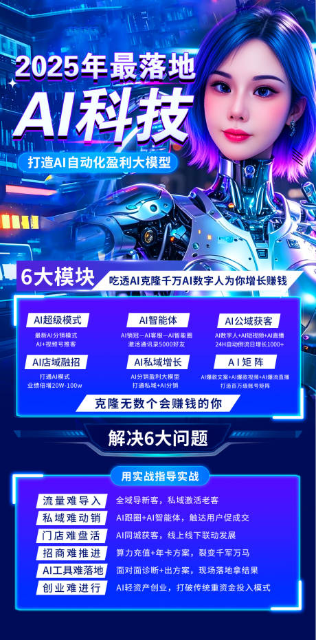 源文件下载【美业AI科技数大字报招商造势活动海报】编号：16700032048708824