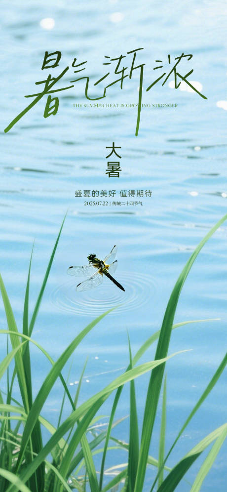 源文件下载【大暑节气小清新海报】编号：16270032044462167