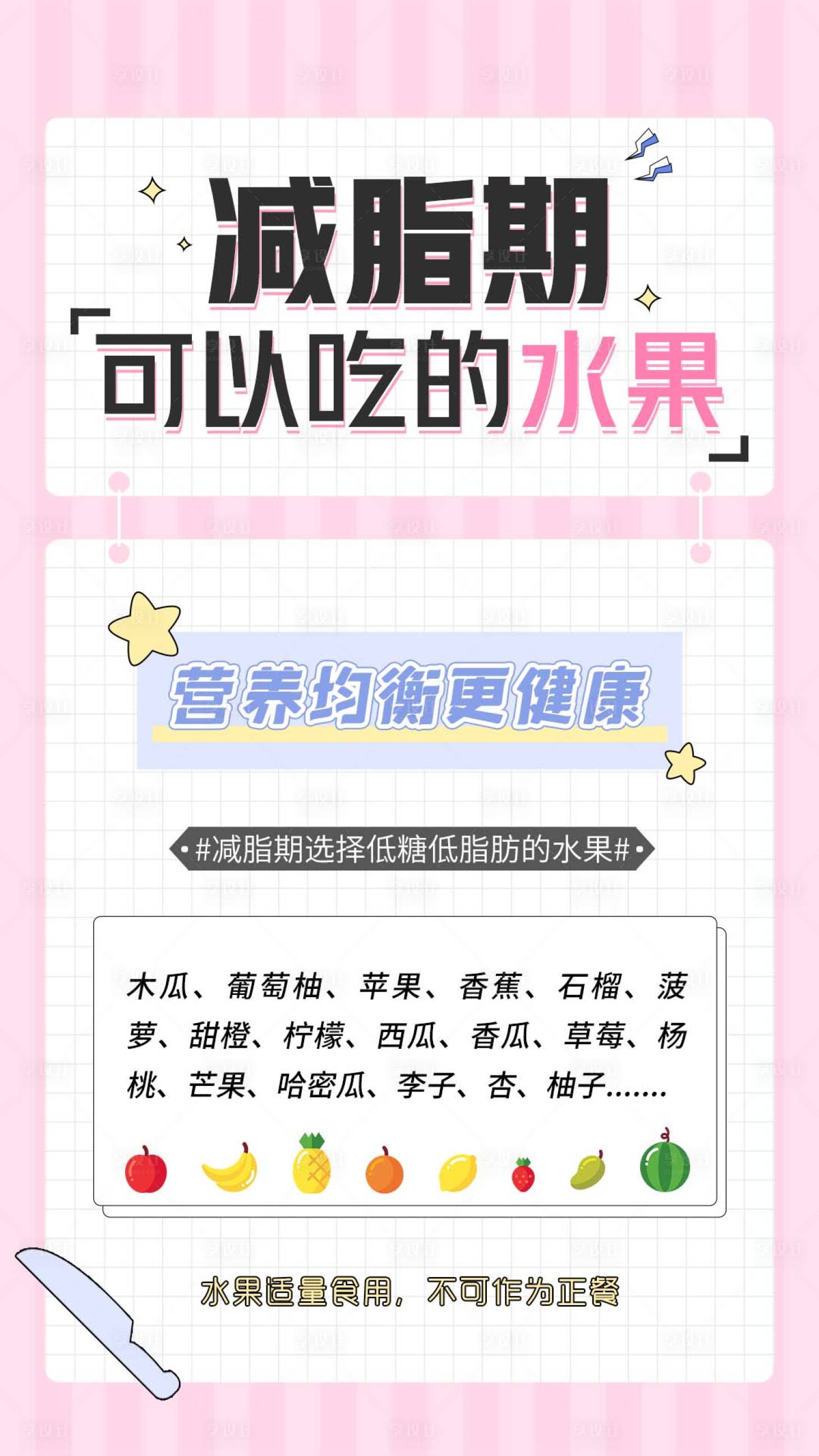 源文件下載【享設計】搜索編號：73190032244787234【簡約減脂減肥小知識科普海報】