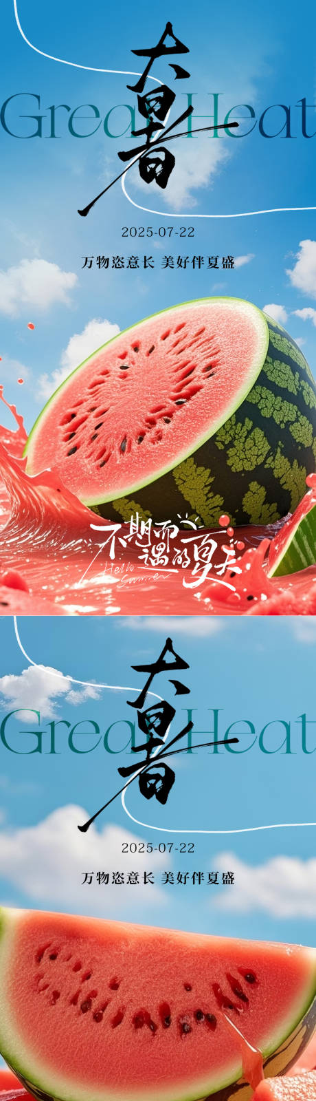 源文件下载【大暑节气海报】编号：99900032019409217