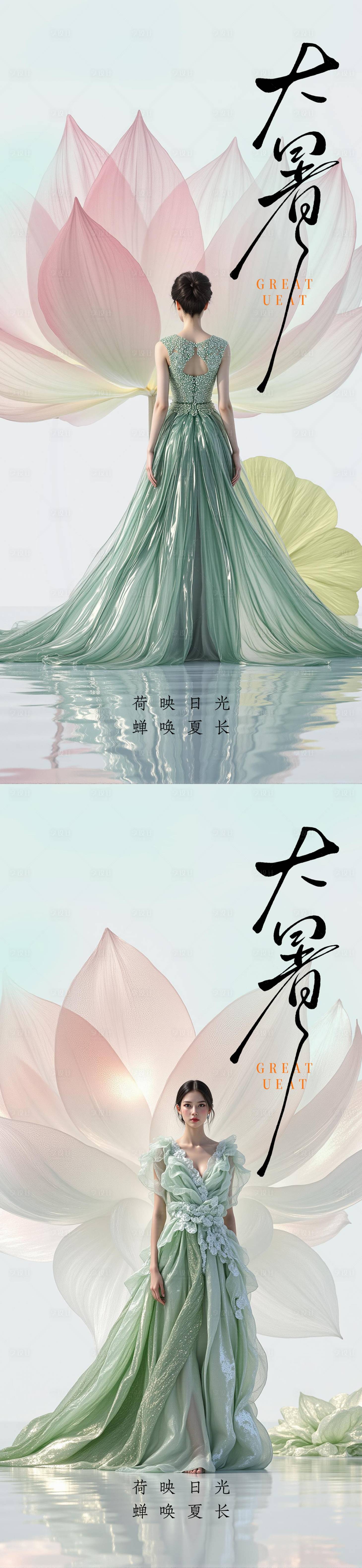 源文件下载【享设计】搜索编号：99210031984735004【小暑大暑节气节日海报】