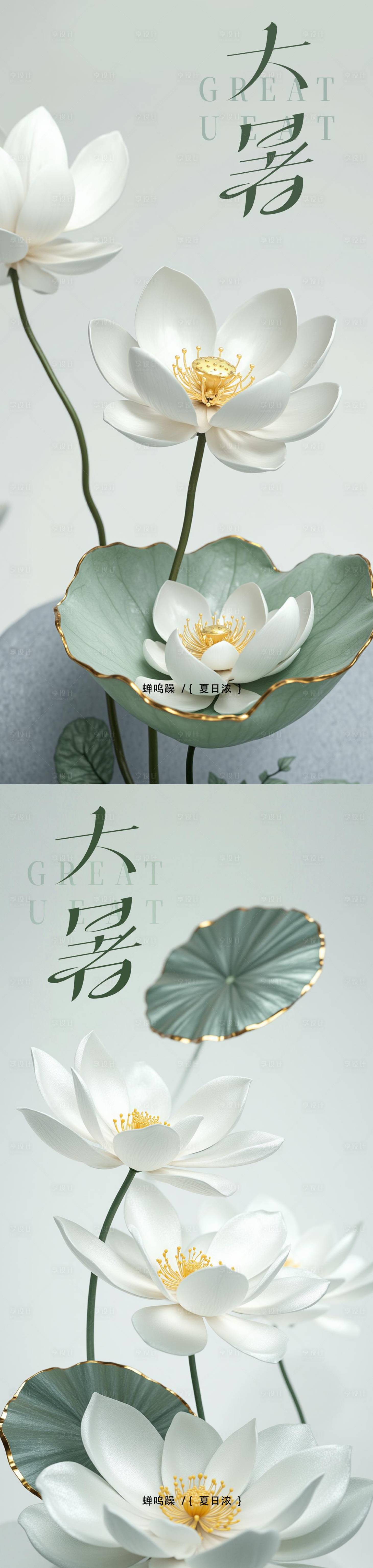 源文件下載【享設計】搜索編號：88720031970055745【大暑夏天荷花簡約海報】