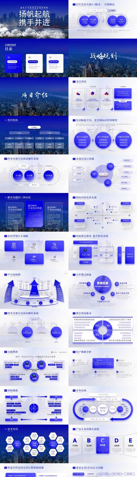 源文件下载【蓝色互联网产品介绍报告组织架构PPT】编号：76040031972371664
