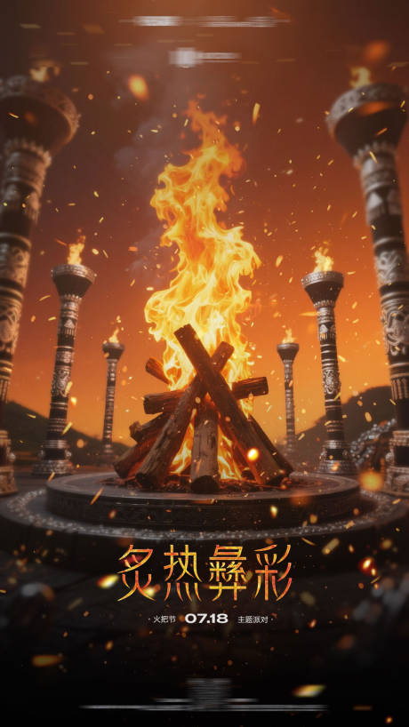 源文件下载【夜店酒吧火把节主题主海报】编号：90690032140977950