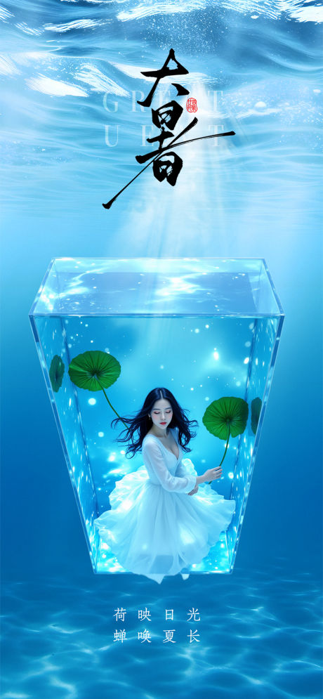 源文件下載【大暑節(jié)氣海報(bào)】編號(hào)：92550031904555915