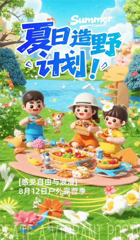 源文件下載【享設(shè)計(jì)】搜索編號(hào)：92550032170326163【夏日露營(yíng)游玩海報(bào)】