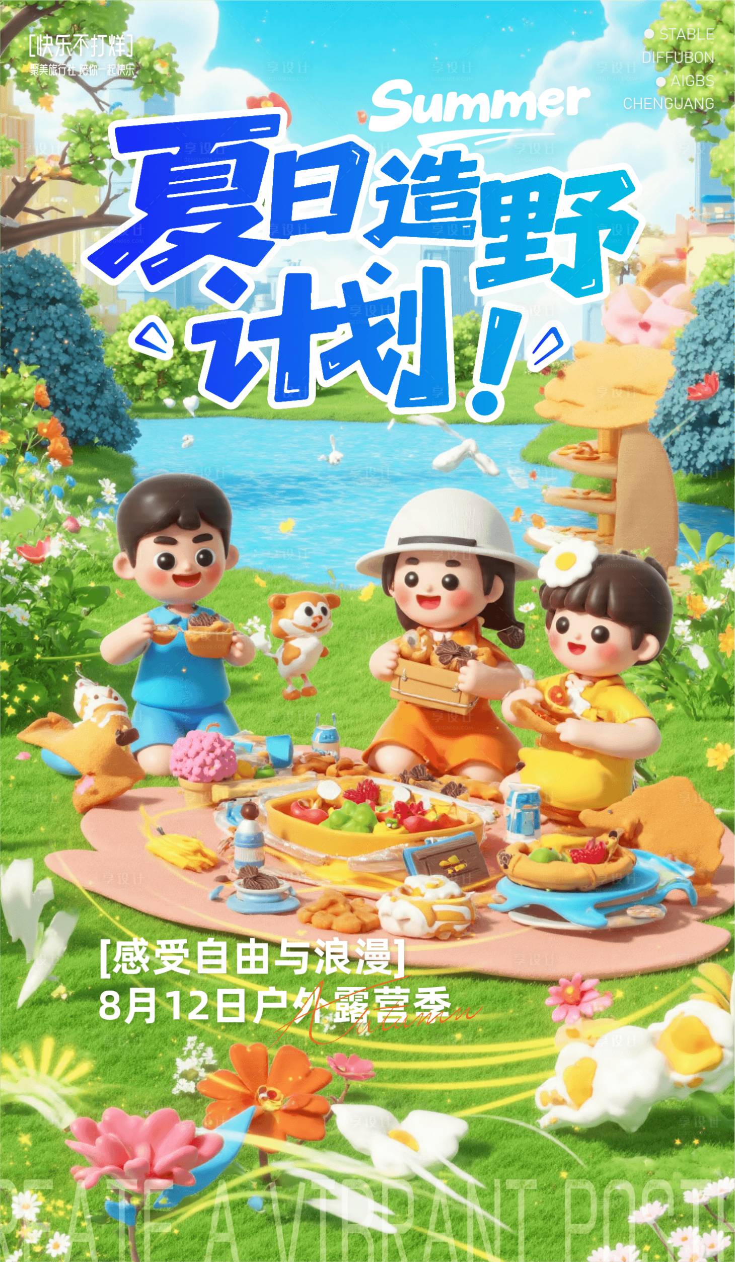 源文件下載【享設計】搜索編號：92550032170326163【夏日露營游玩海報】