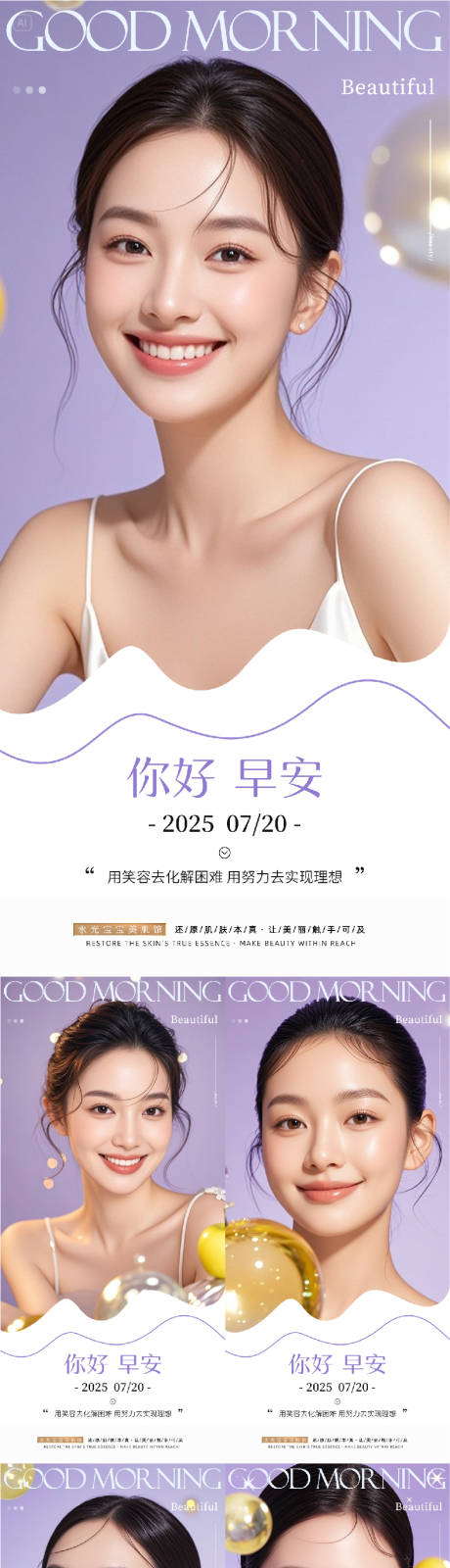 源文件下载【享设计】搜索编号：26030031808525720【医美早安人物系列海报】
