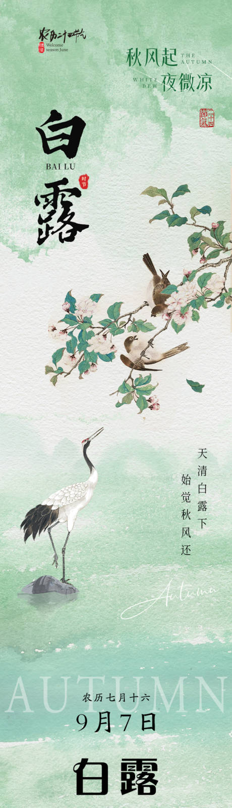 源文件下载【享设计】搜索编号：65170032220435209【二十四节气白露长图海报】