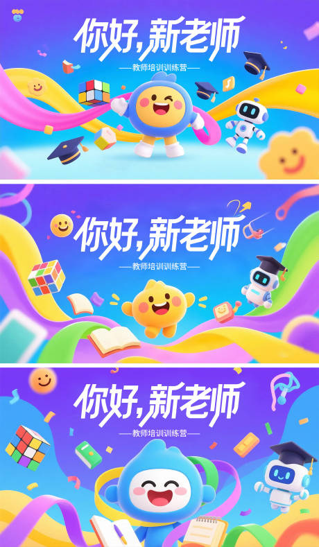 源文件下載【新老師培訓機構宣傳海報展板】編號：51960031677767328