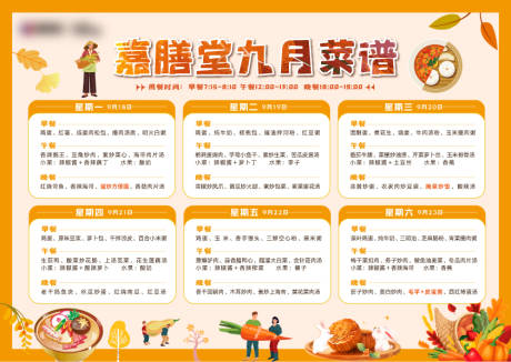食堂酒店菜单海报