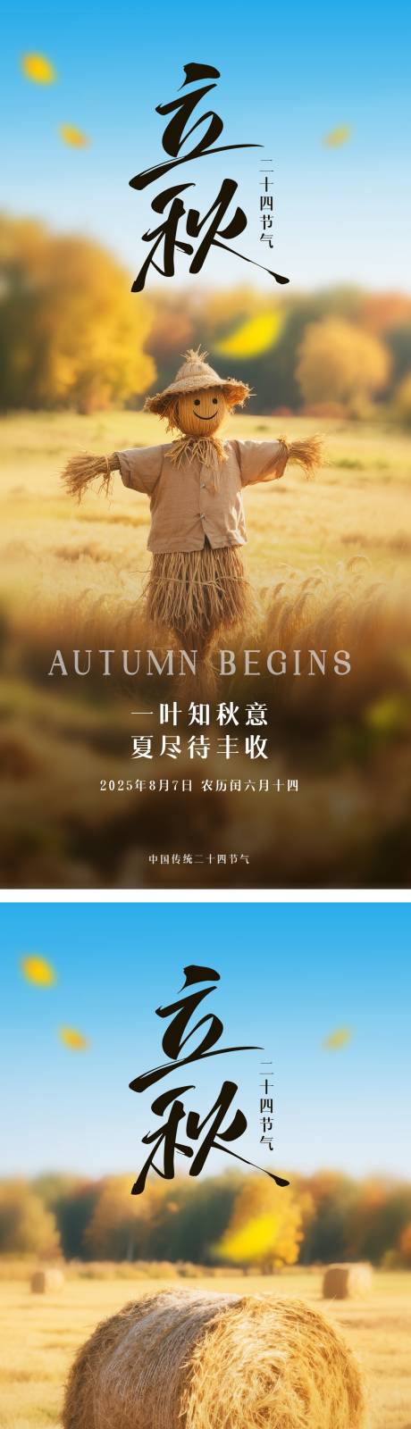 源文件下载【立秋节气海报】编号：65560032071796788